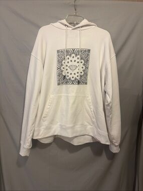 Diamond Supply Co. White Hooded Bandana Print Sweatshirt